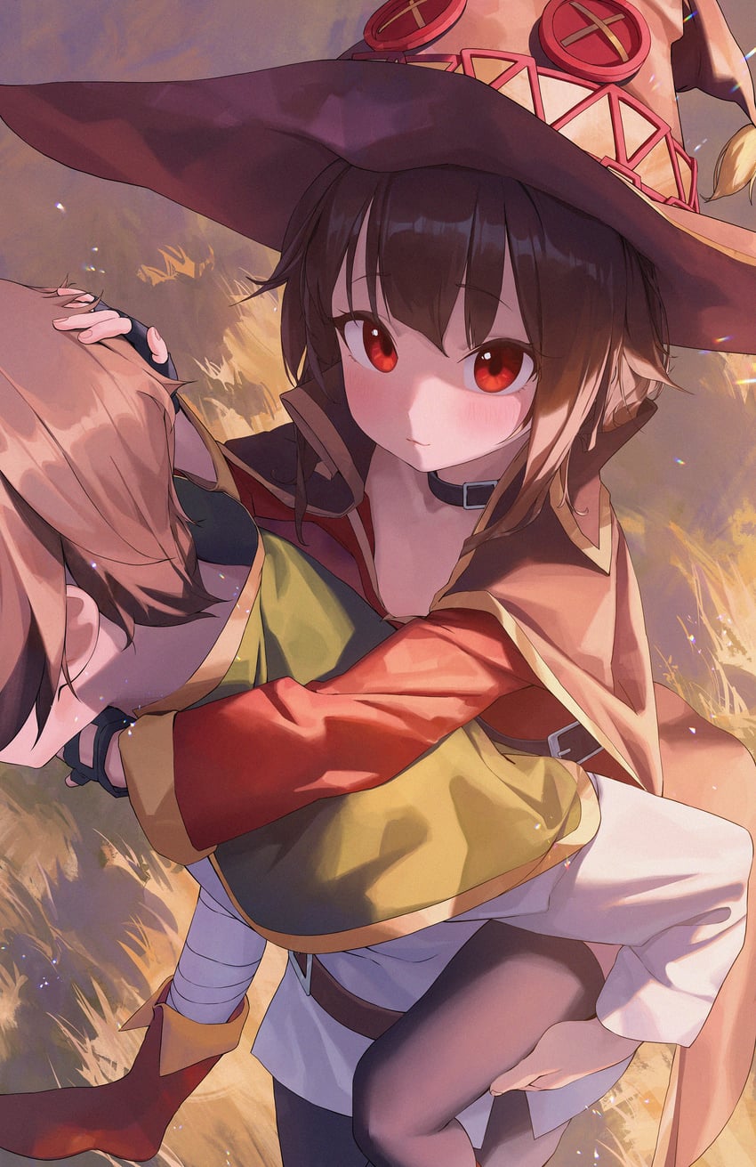 megumin and satou kazuma (kono subarashii sekai ni shukufuku wo!) drawn by bingwei_huang