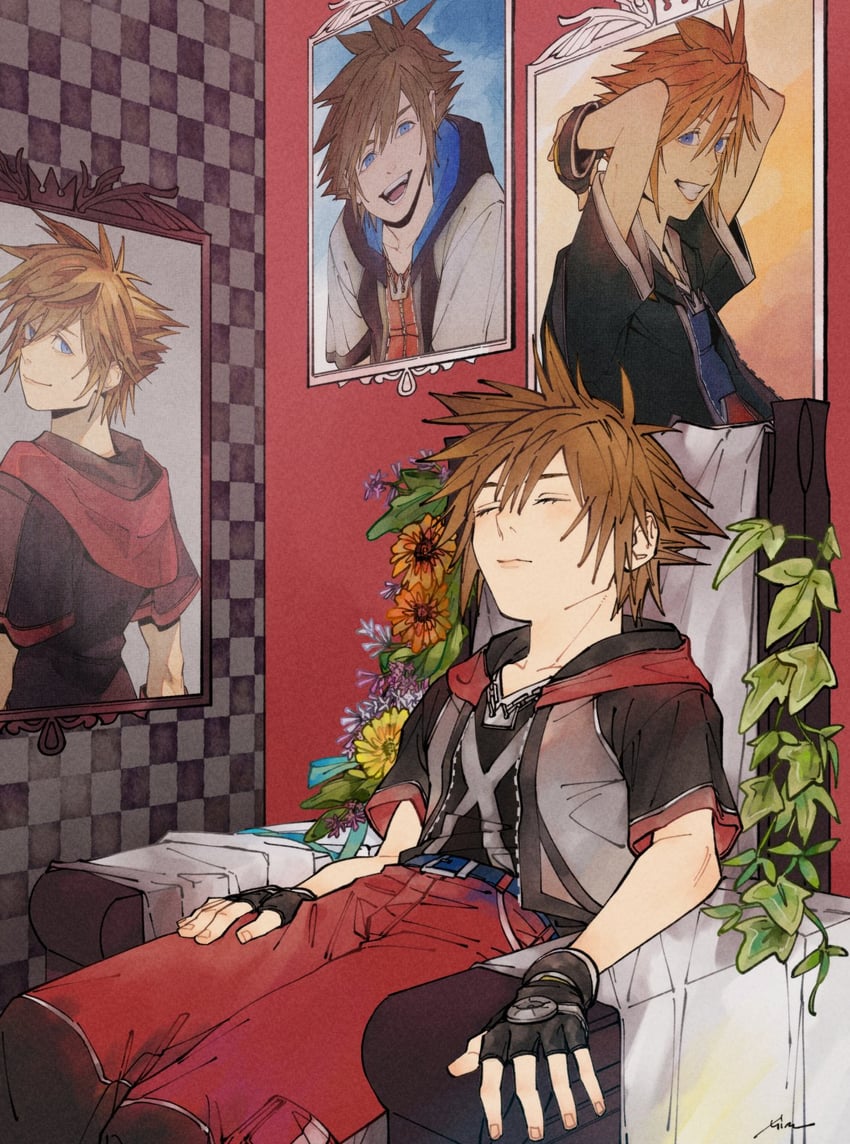 sora (kingdom hearts and 3 more) drawn by mim_(mimya0600)