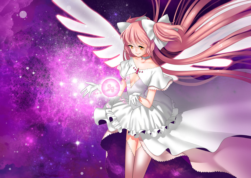 kaname madoka and ultimate madoka (mahou shoujo madoka magica) drawn by dockab