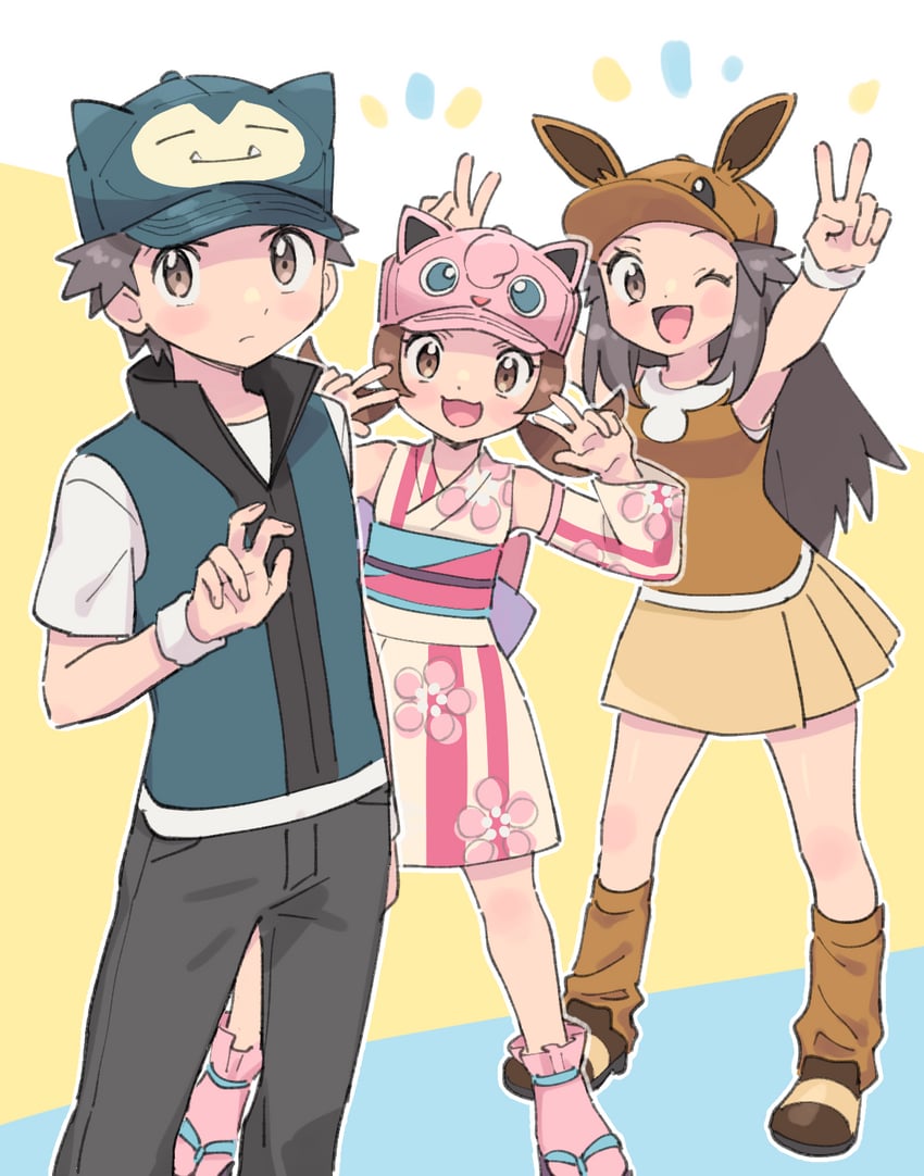 red, eevee, leaf, lyra, jigglypuff, and 1 more (pokemon and 1 more) drawn by pumpkinpan