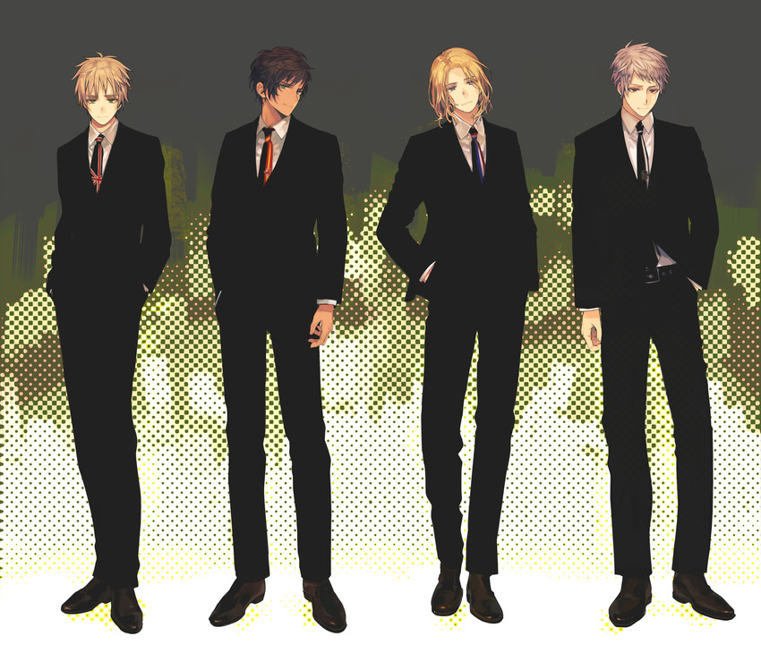 united kingdom, france, prussia, and spain (axis powers hetalia) drawn by hachishikokusuke