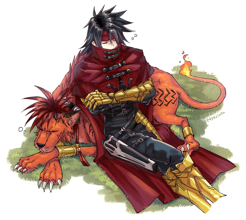 vincent valentine and red xiii (final fantasy and 3 more) drawn by 1782seta