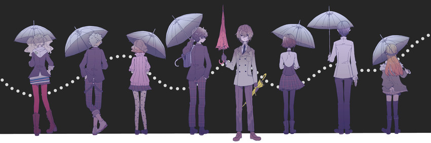 amamiya ren, takamaki anne, sakura futaba, niijima makoto, okumura haru, and 4 more (persona and 1 more) drawn by nito