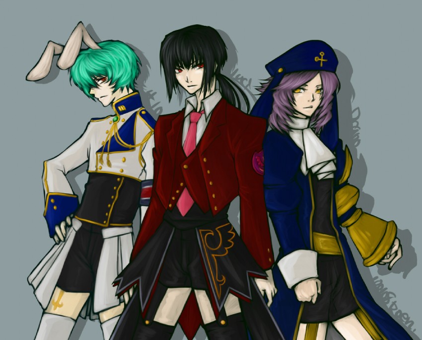 dlanor a. knox, lucifer, and chiester410 (umineko no naku koro ni) drawn by lhiver-de-leon