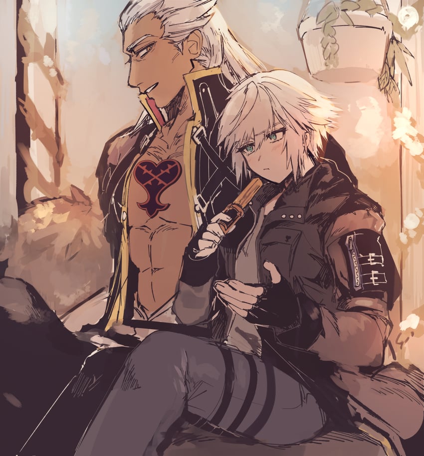 riku and ansem seeker of darkness (kingdom hearts) drawn by lgw7