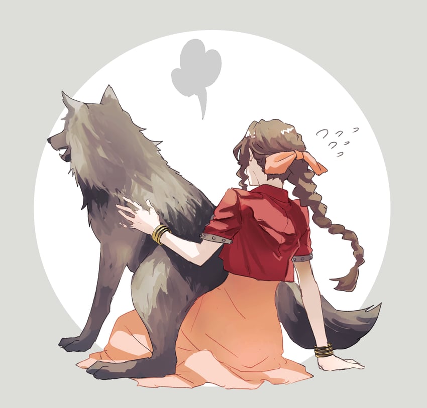 cloud strife and aerith gainsborough (final fantasy and 2 more) drawn by demi_co