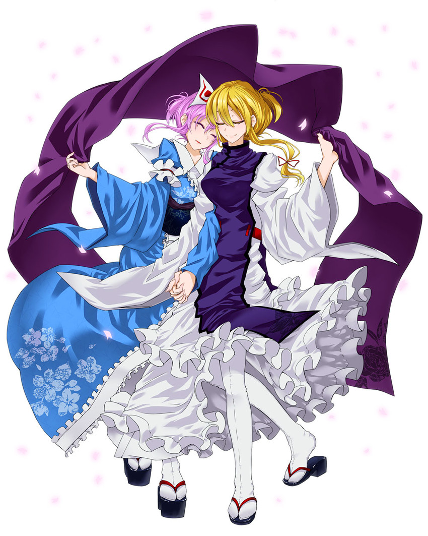 yakumo yukari and saigyouji yuyuko (touhou) drawn by din_(flypaper)