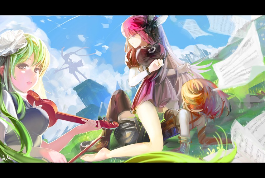 hatsune miku, kagamine rin, and megurine luka (vocaloid) drawn by ameru.miro
