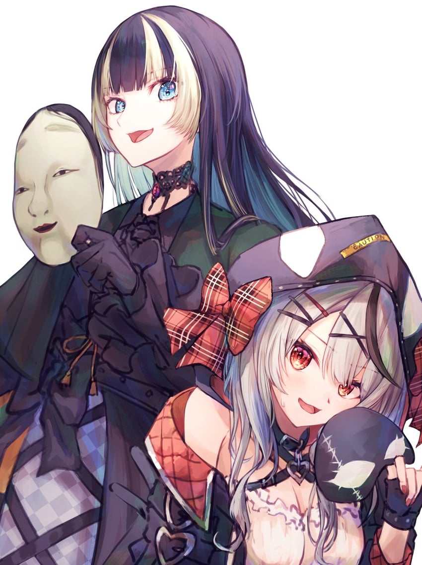 sakamata chloe and juufuutei raden (hololive and 1 more) drawn by sorainu1211eaka