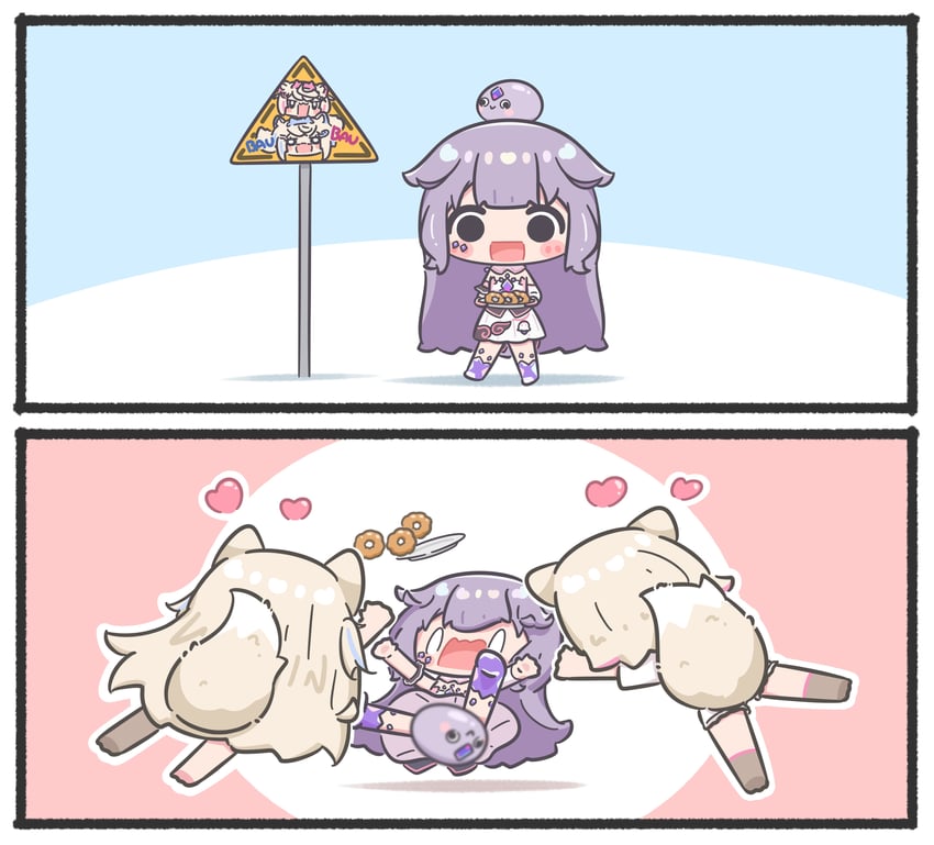 fuwawa abyssgard, mococo abyssgard, koseki bijou, and pebble (hololive and 1 more) drawn by mpien