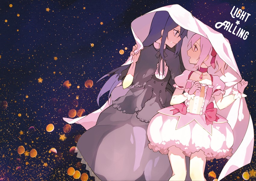 akemi homura and kaname madoka (mahou shoujo madoka magica) drawn by pc_(z_yu)