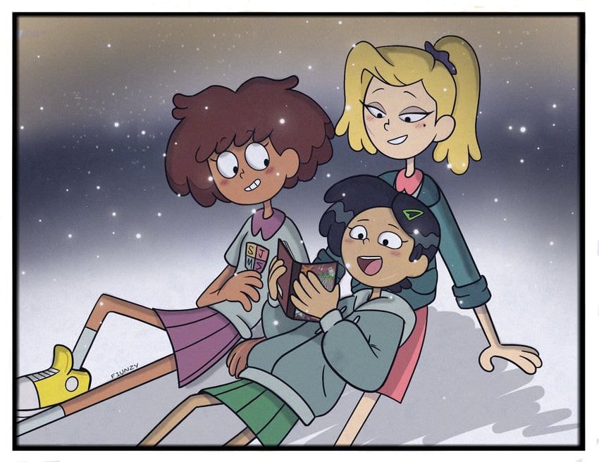 sasha waybright, anne boonchuy, and marcy wu (amphibia) drawn by f1unzy