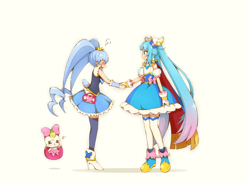 sora harewataru, cure sky, shirayuki hime, cure princess, and ribbon (precure and 2 more) drawn by yuu13