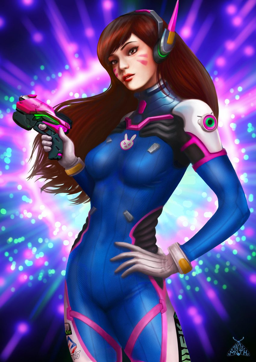 d.va (overwatch and 1 more) drawn by leonie_carey