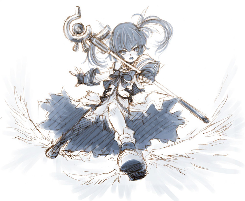 takamachi nanoha and raising heart (lyrical nanoha and 2 more) drawn by ryou_(shirotsumesou)