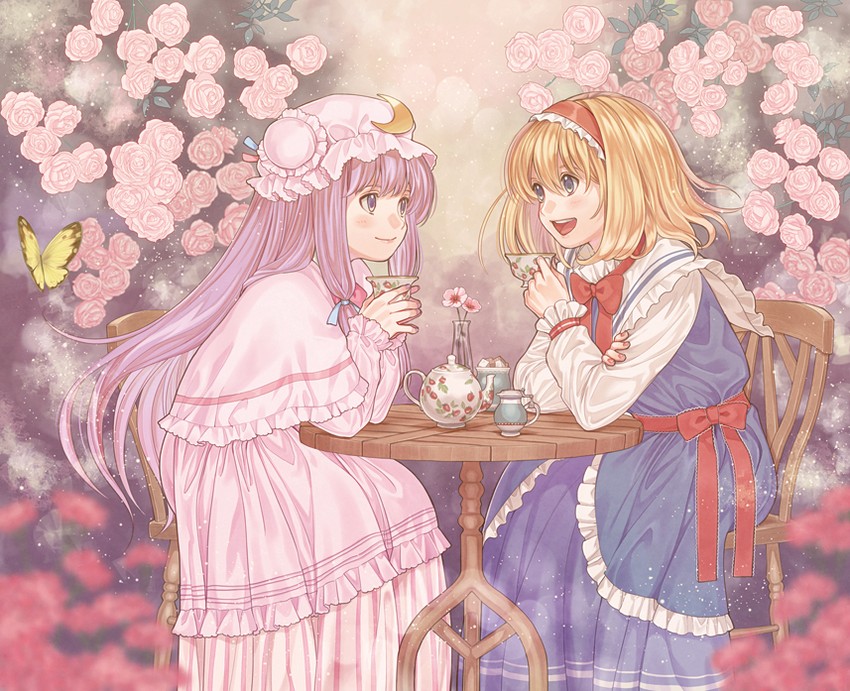 alice margatroid and patchouli knowledge (touhou) drawn by nazuki_nazu