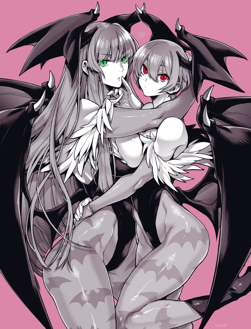 morrigan aensland and lilith (darkstalkers) drawn by takatsuki_ichi