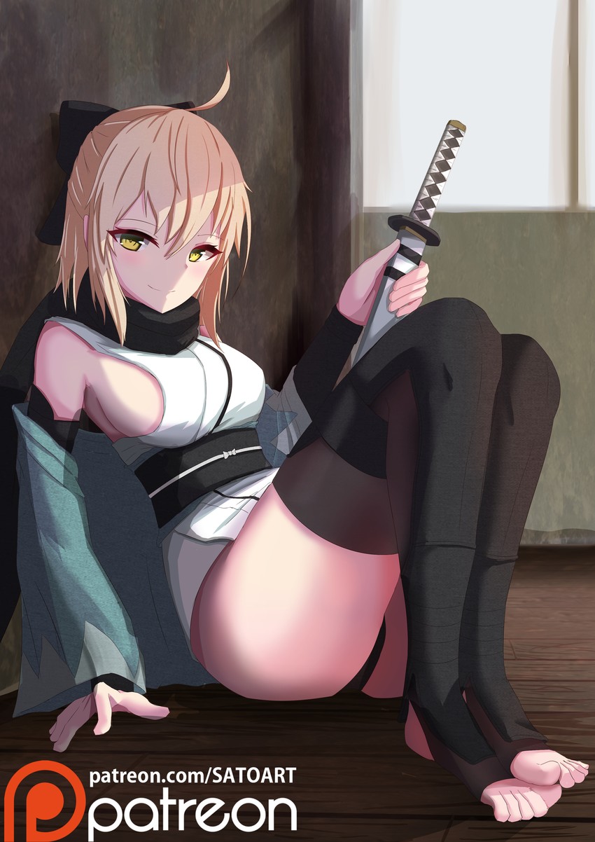 okita souji (fate and 2 more) drawn by sato_art