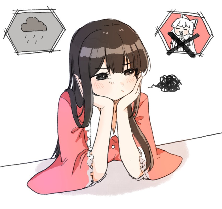 fujiwara no mokou and houraisan kaguya (touhou) drawn by saple