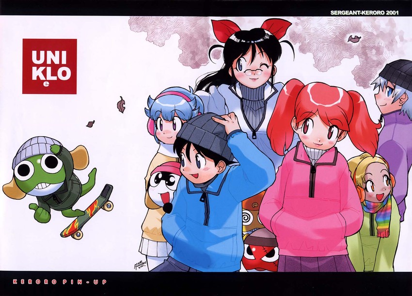 keroro, angol mois, hinata natsumi, giroro, tamama, and 5 more (keroro gunsou) drawn by yoshizaki_mine