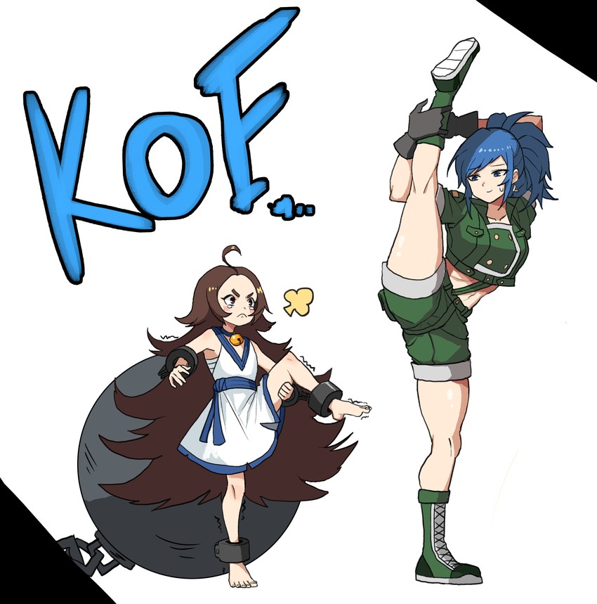 leona heidern, chang koehan, and pretty chang (the king of fighters and 1 more) drawn by yanggaengwang