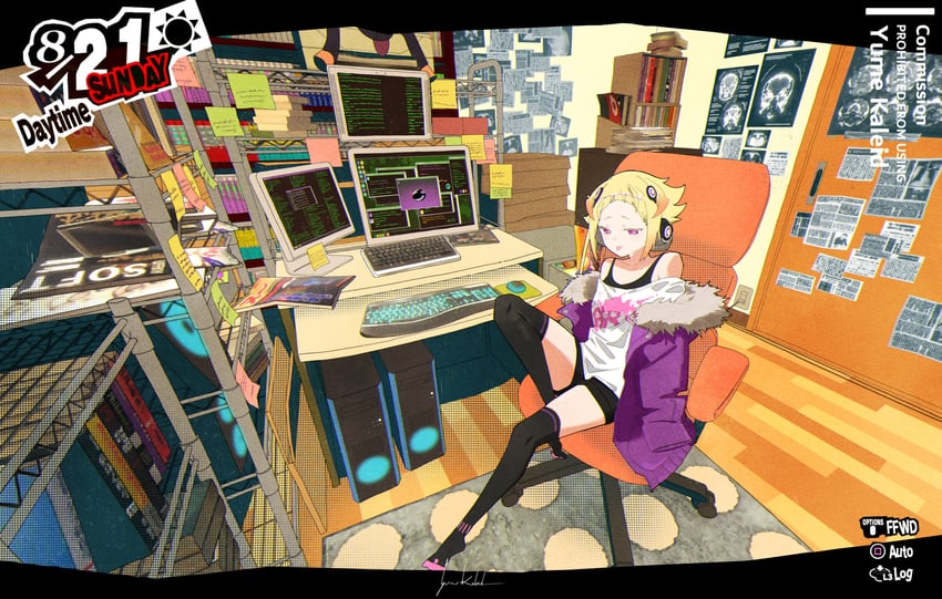 sakura futaba and capella emerada lugnica (persona and 2 more) drawn by yumekaleid