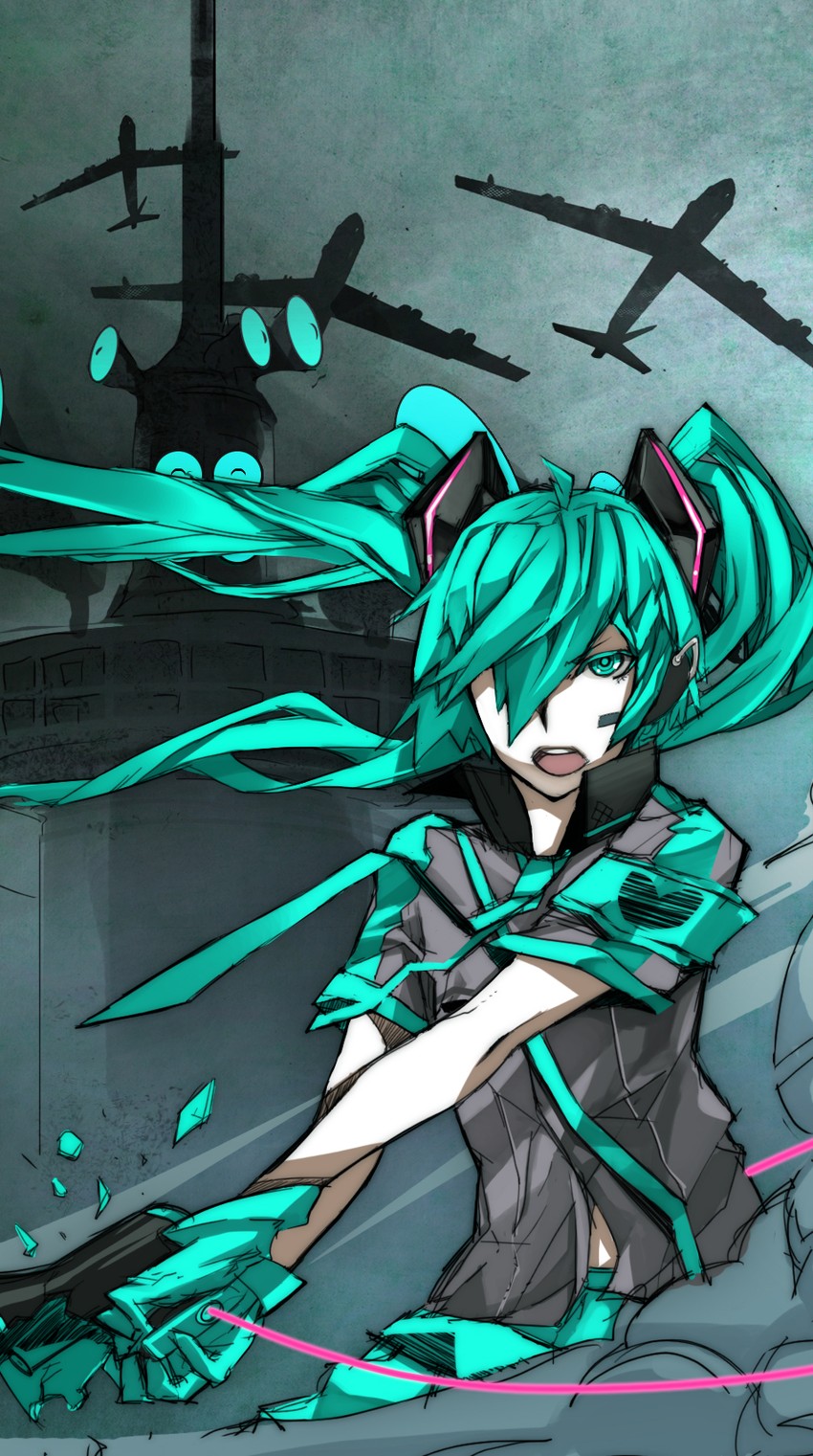 hatsune miku (vocaloid and 1 more) drawn by laio