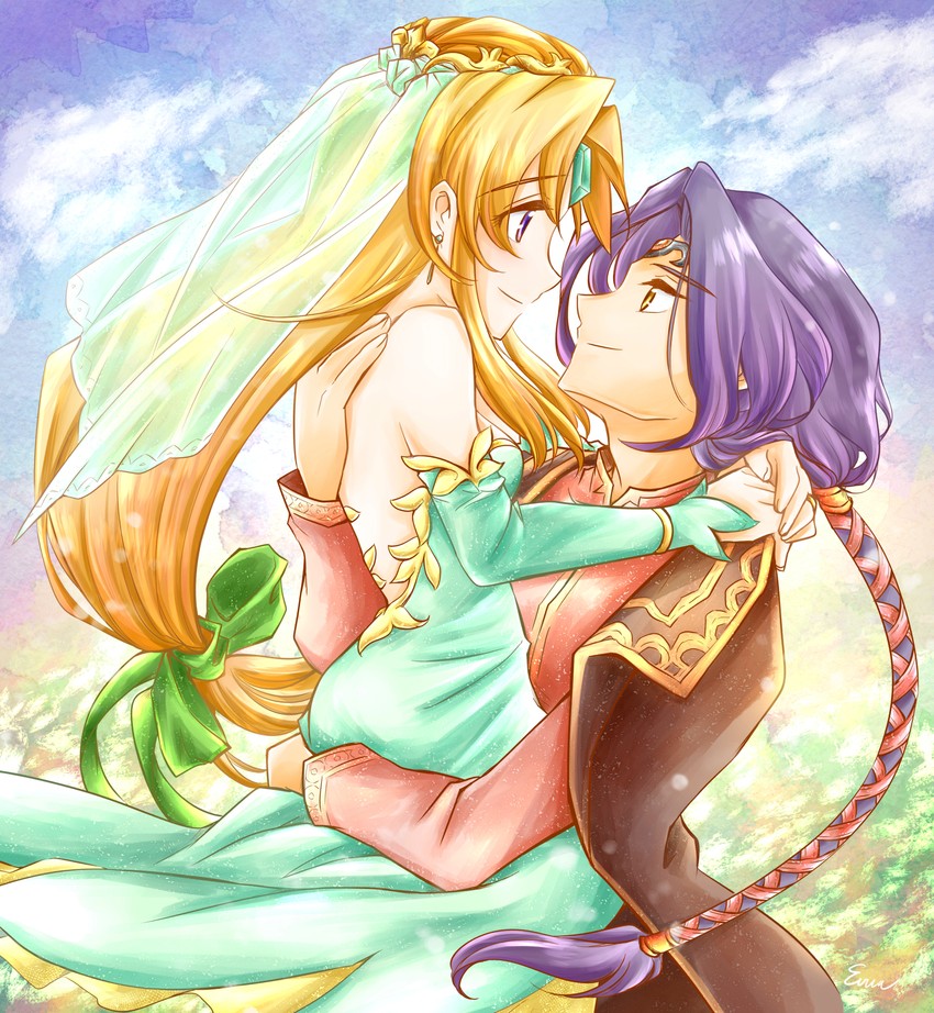 riesz and hawkeye (seiken densetsu and 1 more) drawn by eiria0228