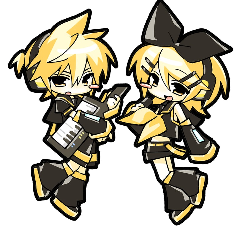 kagamine rin and kagamine len (vocaloid) drawn by hynn0x_x