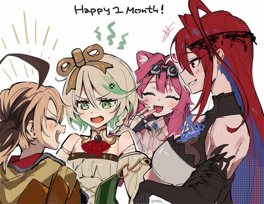 raora panthera, gigi murin, cecilia immergreen, and elizabeth rose bloodflame (hololive and 1 more) drawn by moa_(21energy12)