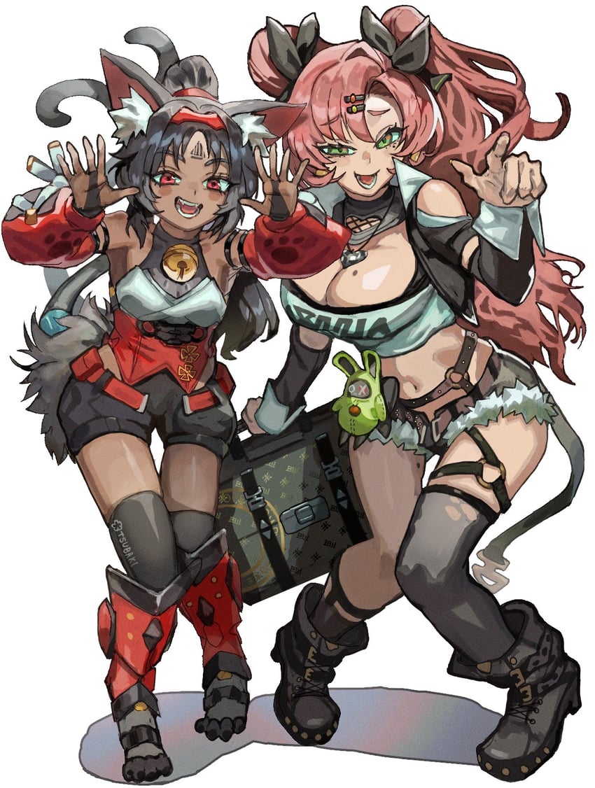nicole demara, amillion, and nekomiya mana (zenless zone zero) drawn by reomenka
