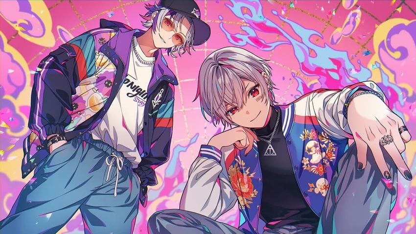 fuwa minato and mafumafu (nijisanji and 1 more) drawn by macco