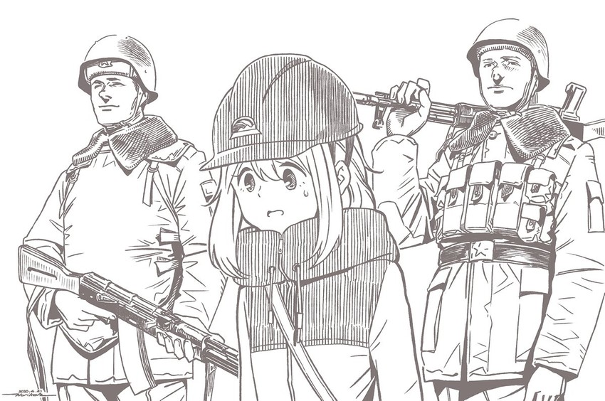 kagamihara nadeshiko (real life and 1 more) drawn by horikou