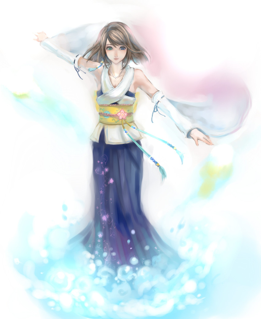 yuna (final fantasy and 1 more) drawn by habbitrot