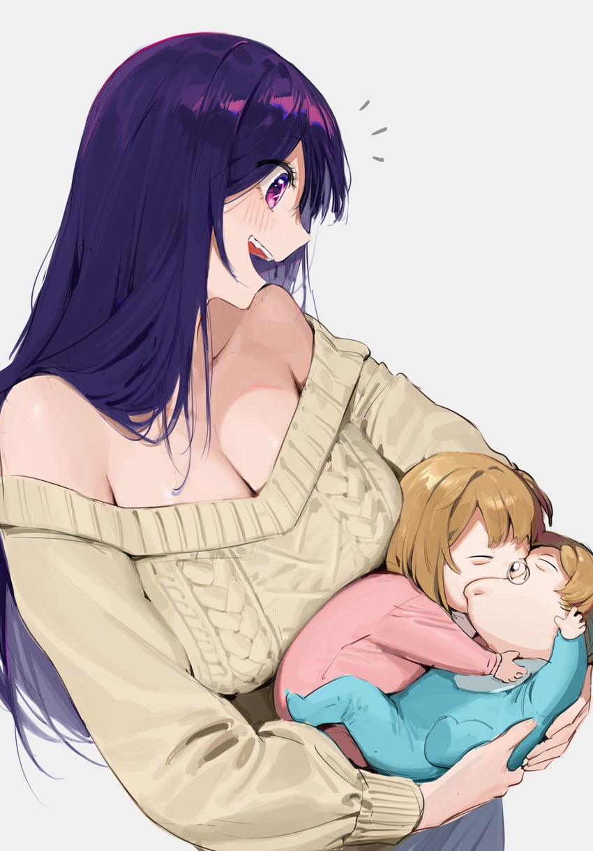 hoshino ai, hoshino ruby, and hoshino aquamarine (oshi no ko) drawn by yangmal_jelly