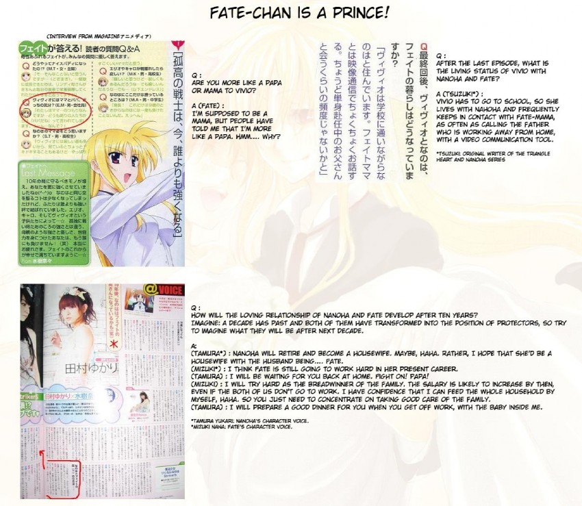 fate testarossa, takamachi nanoha, subaru nakajima, teana lanster, mizuki nana, and 1 more (lyrical nanoha and 1 more)