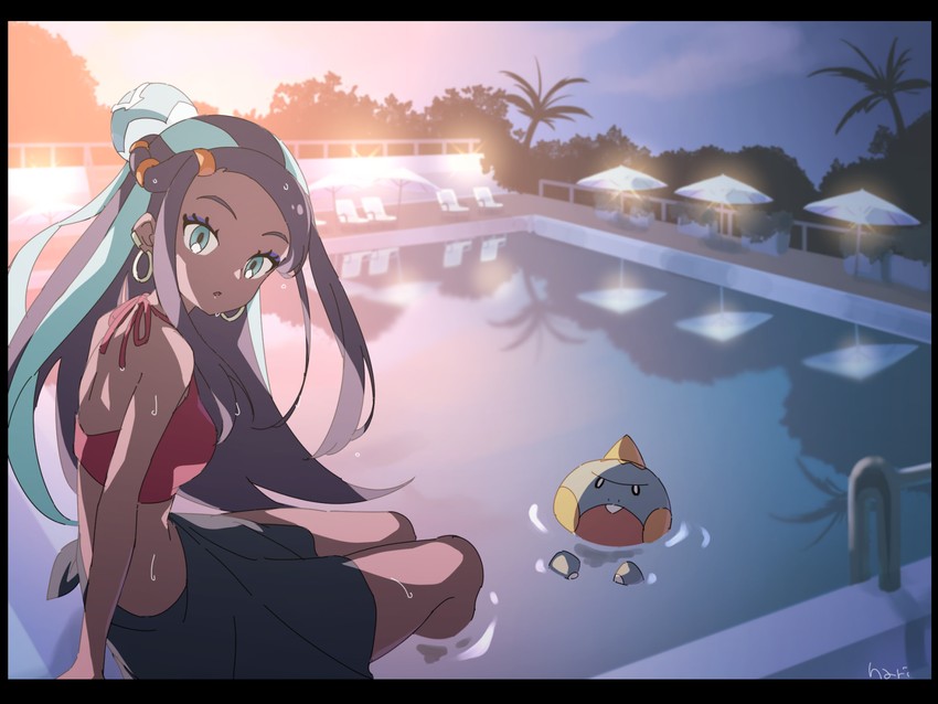 nessa and chewtle (pokemon and 2 more) drawn by hari611