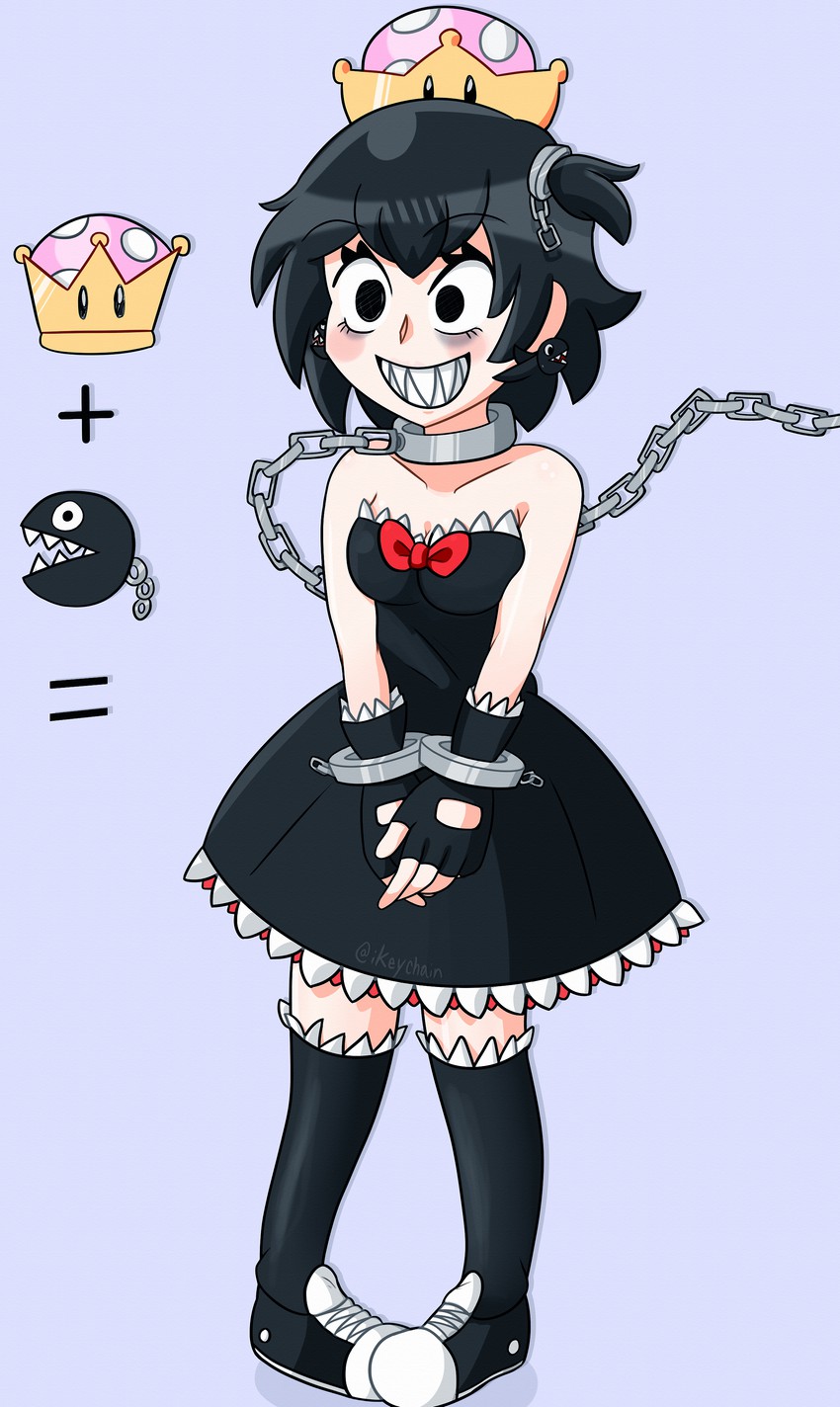 chain chomp and princess chain chomp (mario) drawn by ikeychain