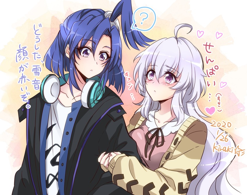 yukine chris and kazanari tsubasa (senki zesshou symphogear and 1 more) drawn by kiraki