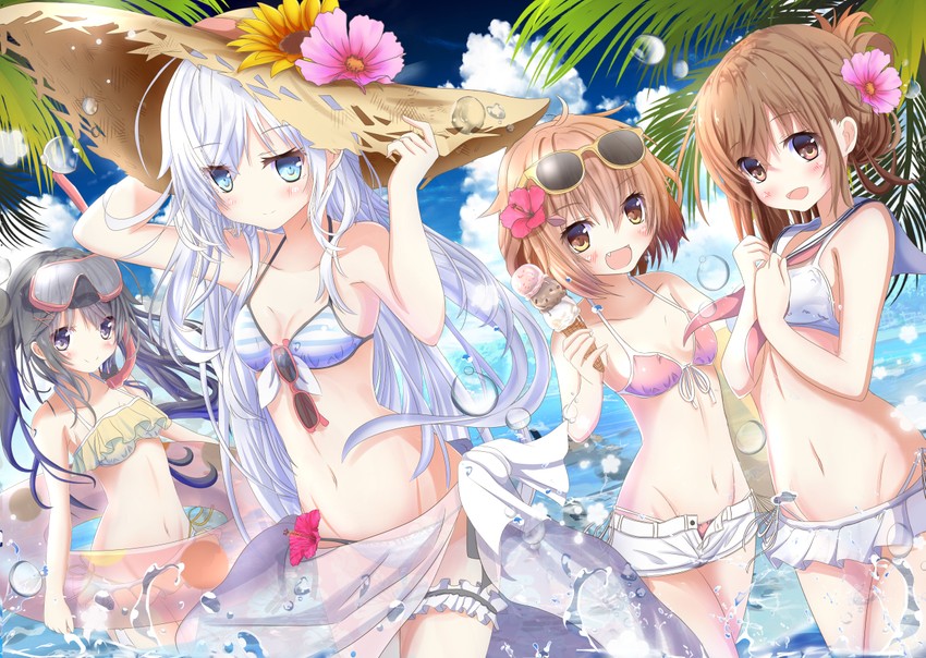 hibiki, inazuma, ikazuchi, and akatsuki (kantai collection) drawn by aruka_(alka_p1)