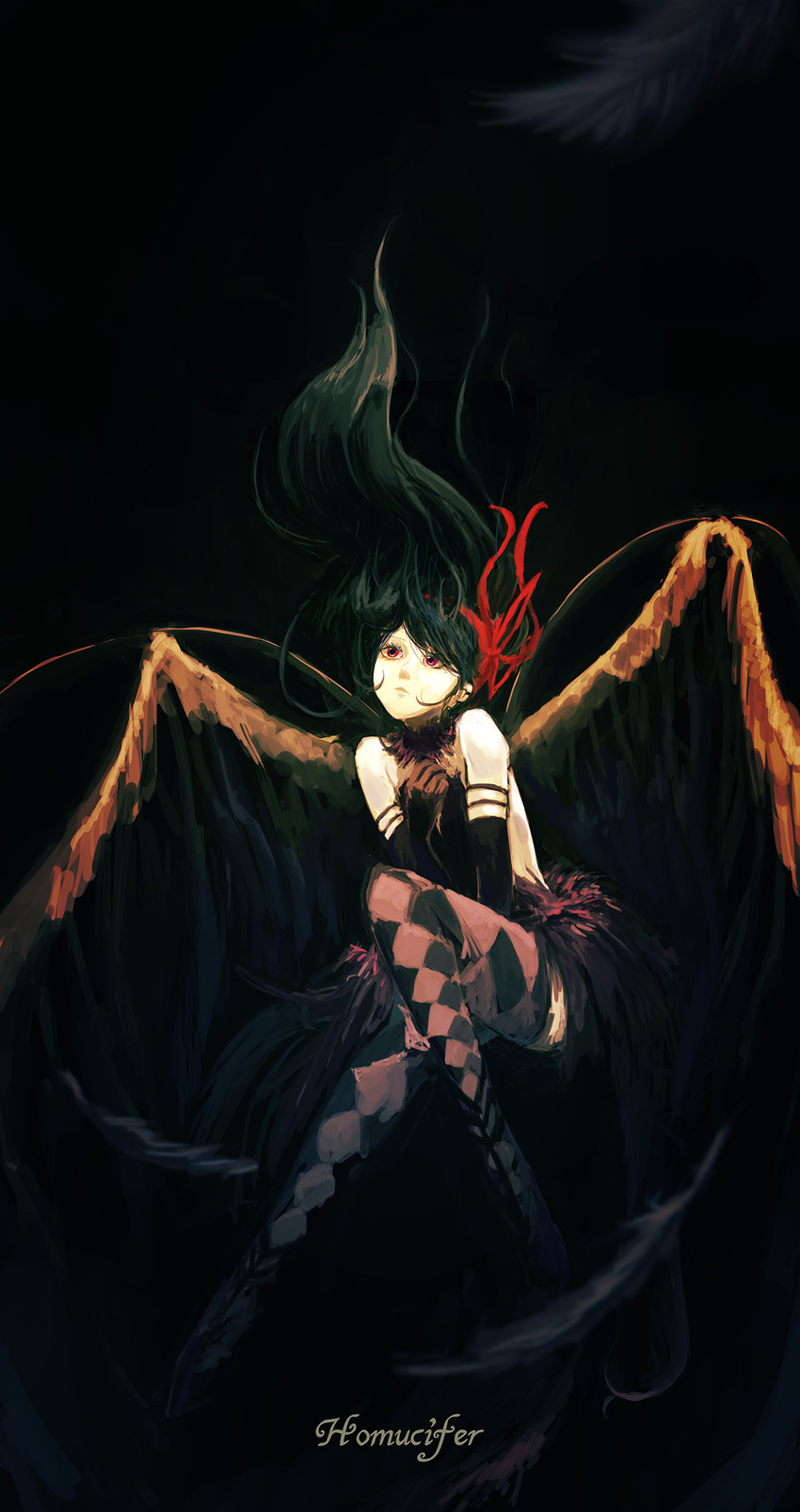 akemi homura and akuma homura (mahou shoujo madoka magica and 1 more) drawn by samidare_(okayou)