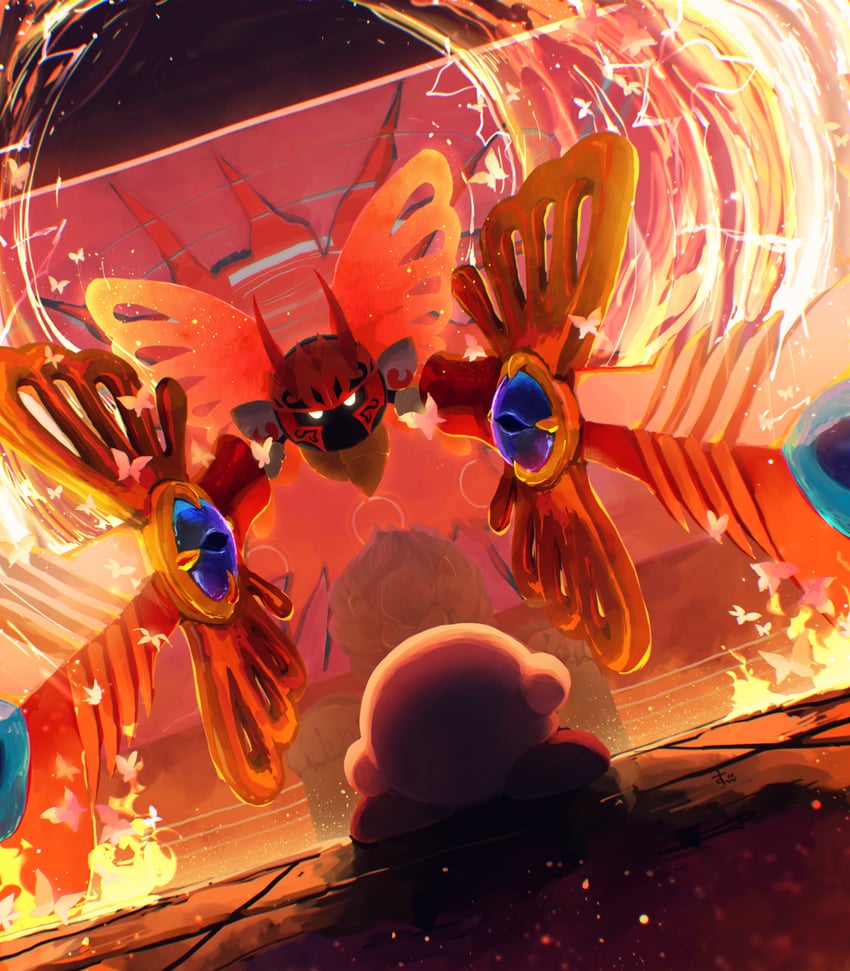 kirby, morpho knight, and leongar (kirby and 1 more) drawn by suyasuyabi
