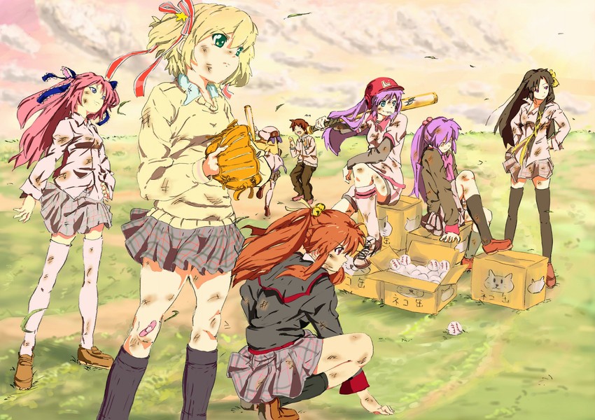 noumi kudryavka, natsume rin, kamikita komari, natsume kyousuke, saigusa haruka, and 3 more (little busters!) drawn by saijaku_no_narushisuto