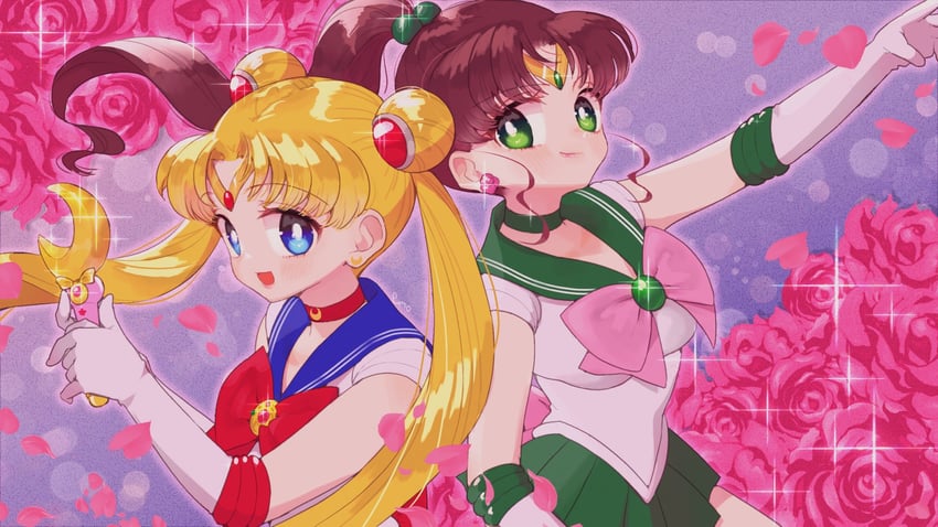 tsukino usagi, sailor moon, kino makoto, and sailor jupiter (bishoujo senshi sailor moon) drawn by yyemoyy