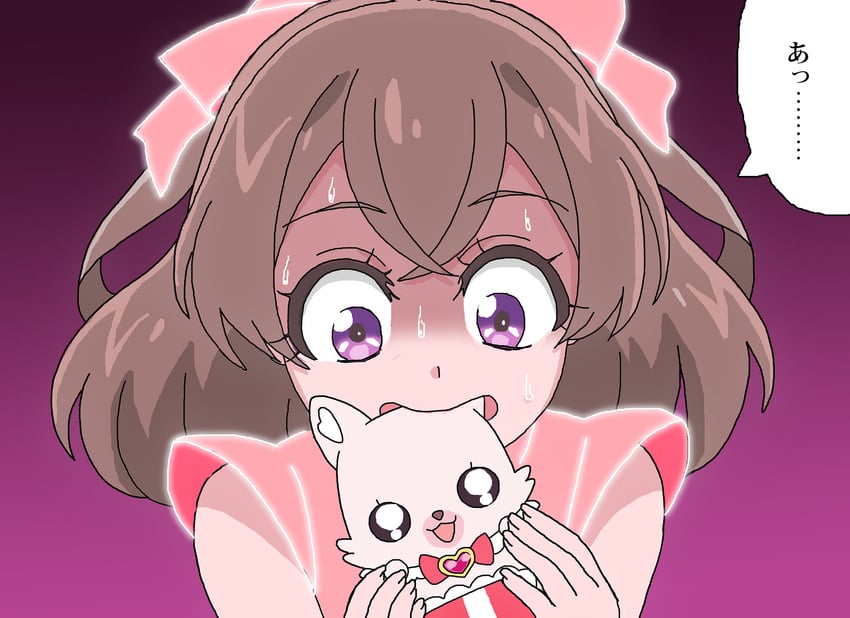 nagomi yui and kome-kome (precure and 1 more) drawn by shideboo_(shideboh)