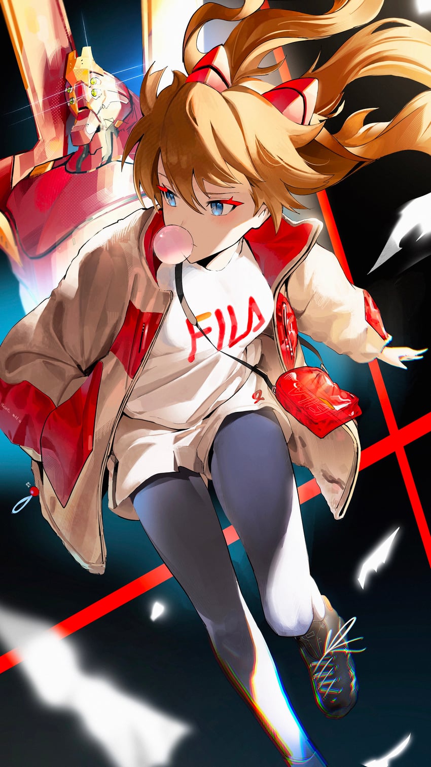souryuu asuka langley and eva 02 (neon genesis evangelion and 1 more) drawn by odyssey_21