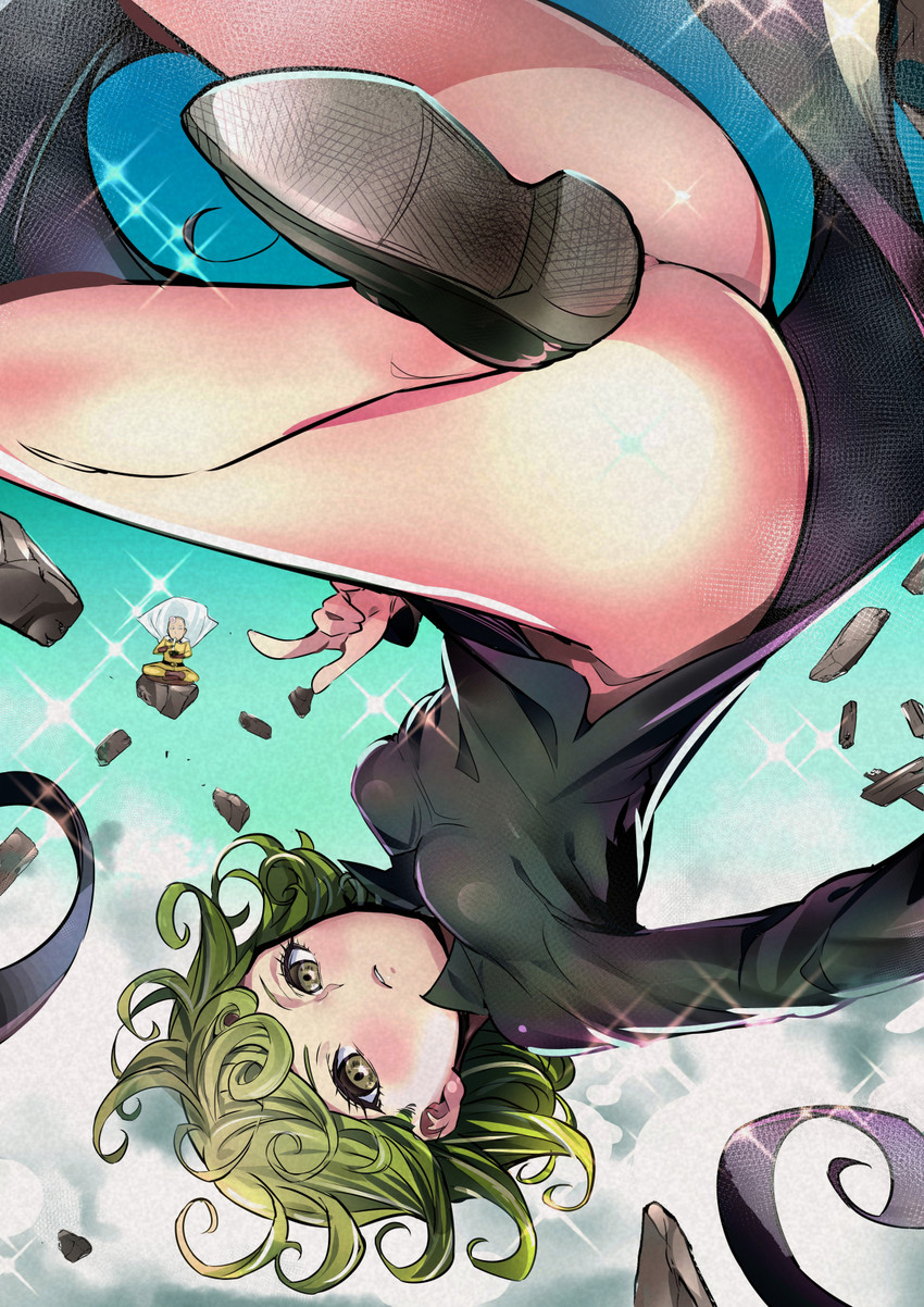 tatsumaki and saitama (one-punch man) drawn by akechi_shizuku