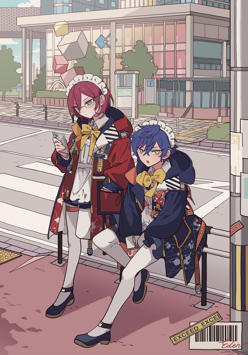 saegusa ibara and sazanami jun (ensemble stars!) drawn by meremero