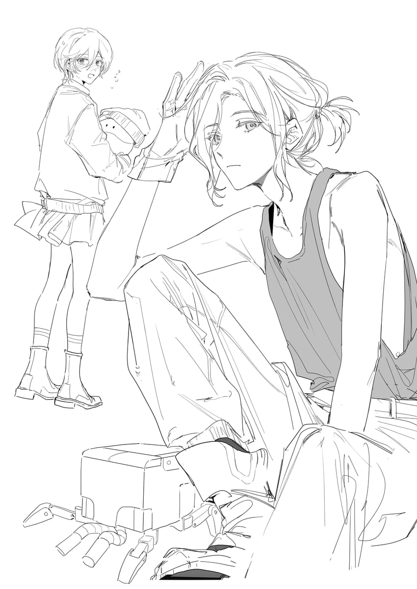 amate yuzuriha, haro, shuji ito, and conch (gundam and 1 more) drawn by yuno_11_02