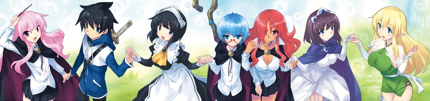 louise francoise le blanc de la valliere, tiffania westwood, tabitha, siesta, hiraga saito, and 2 more (zero no tsukaima) drawn by usatsuka_eiji